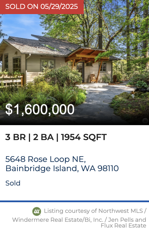 Rose Loop Sold by Jen Pells Windermere Bainbridge